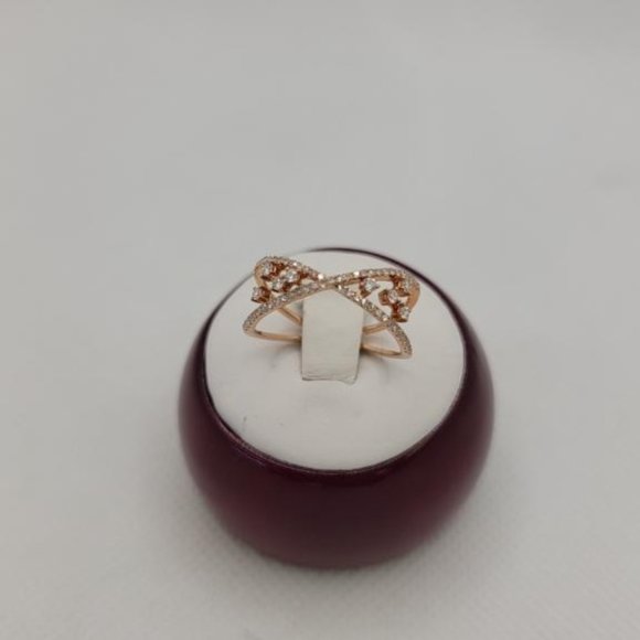 14 Karot Pink Gold Ring, 1/3 CTW Karot, Size 7
